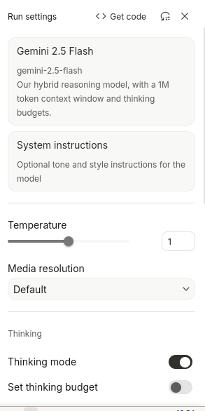 Interface de ajuste de parâmetros