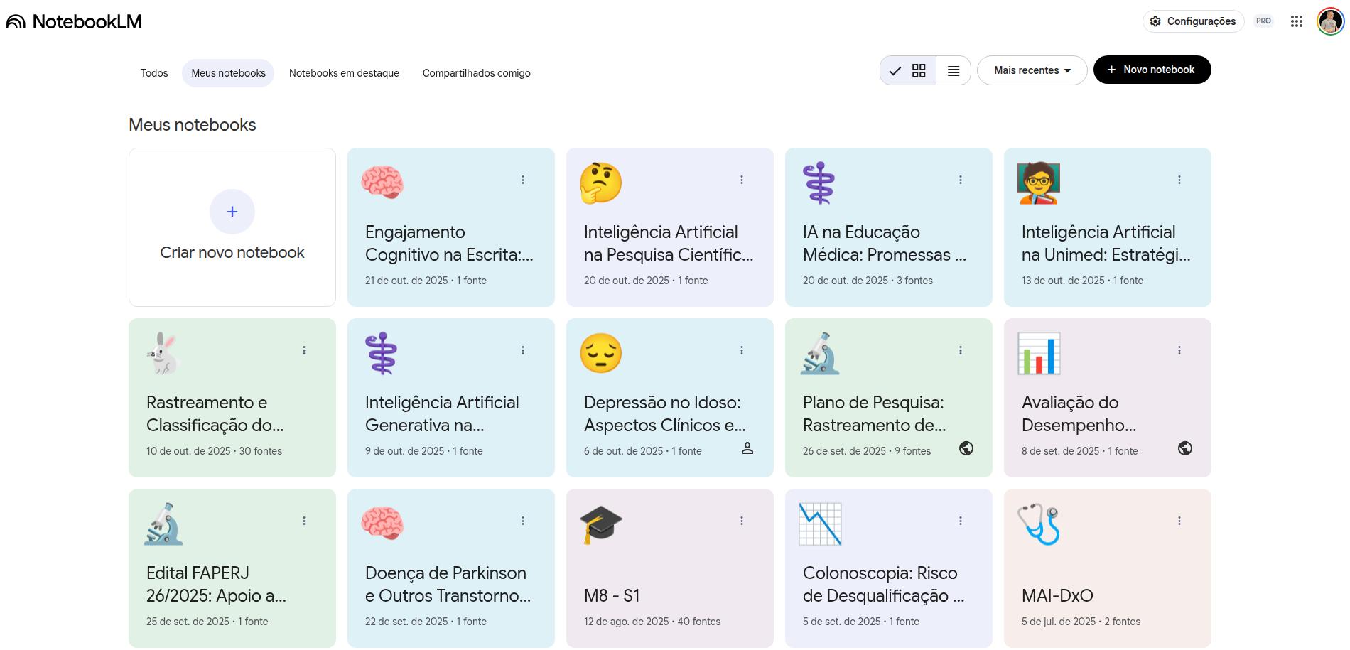 Interface NotebookLM