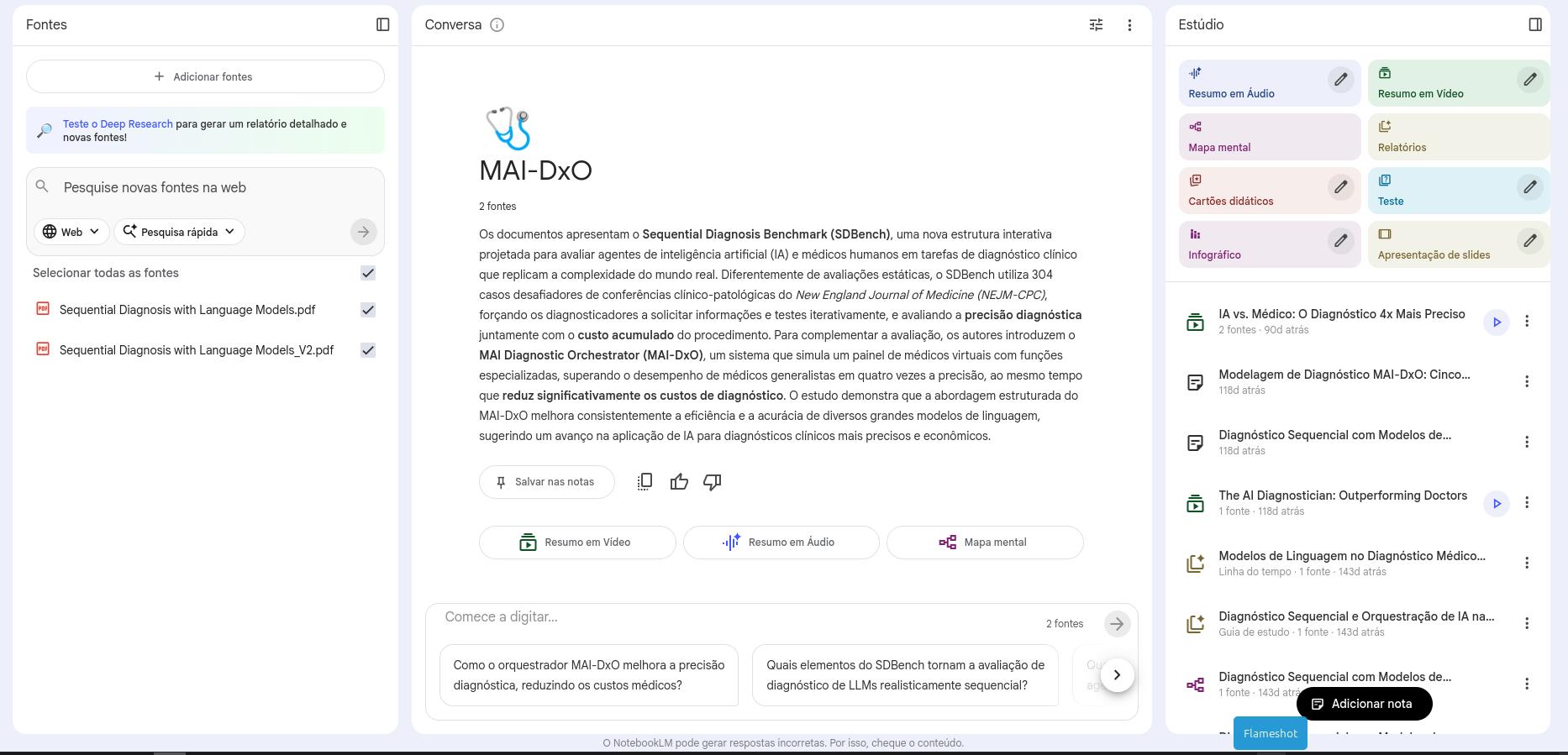 Interface NotebookLM 2