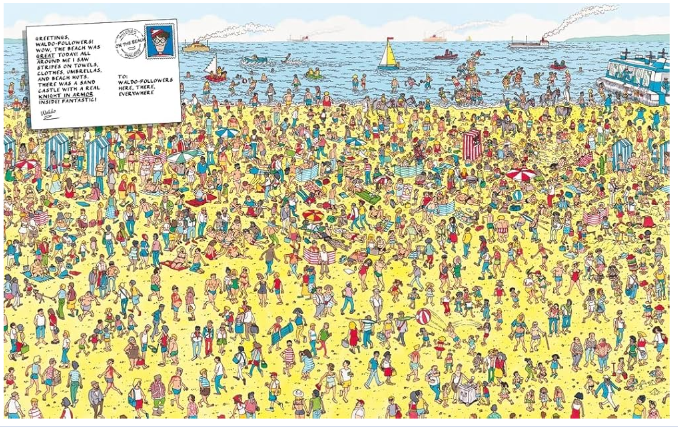 Ilustração do Wally para exemplificar o processamento serial
